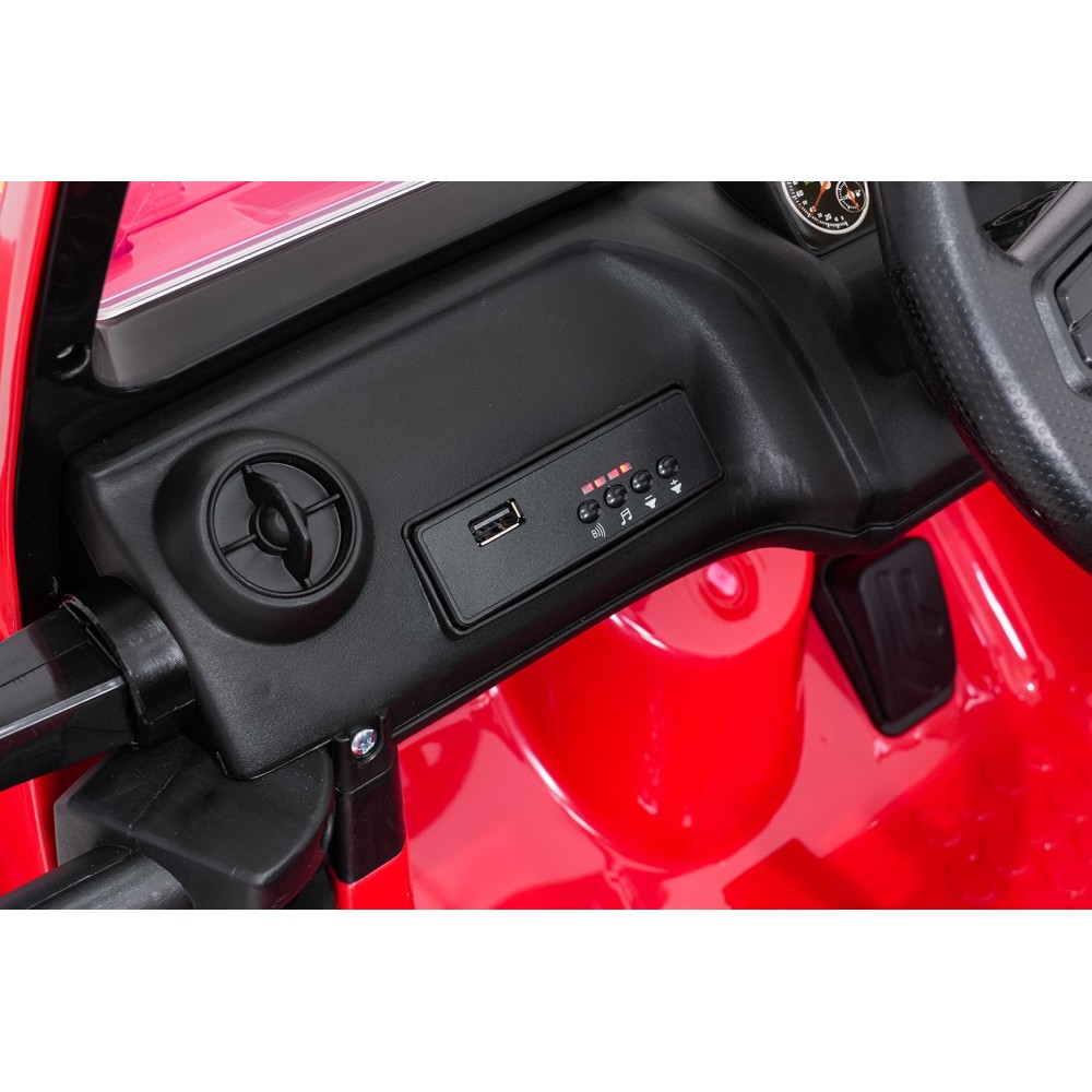 JOKO Elektrické autíčko Jeep Monster 4x200W, penové kolesá, kožené sedadlo, nosnosť 50kg, sedadlo pre Rodiča, čevené