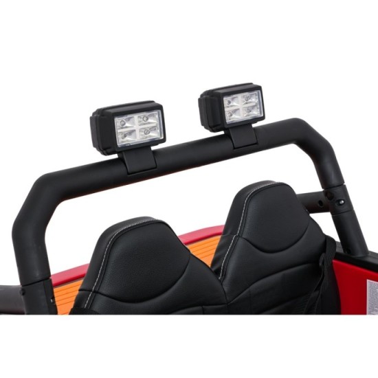 JOKO Elektrické autíčko Jeep Monster 4x200W, penové kolesá, kožené sedadlo, nosnosť 50kg, sedadlo pre Rodiča, čevené