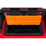 JOKO Elektrické autíčko Jeep Monster 4x200W, penové kolesá, kožené sedadlo, nosnosť 50kg, sedadlo pre Rodiča, čevené