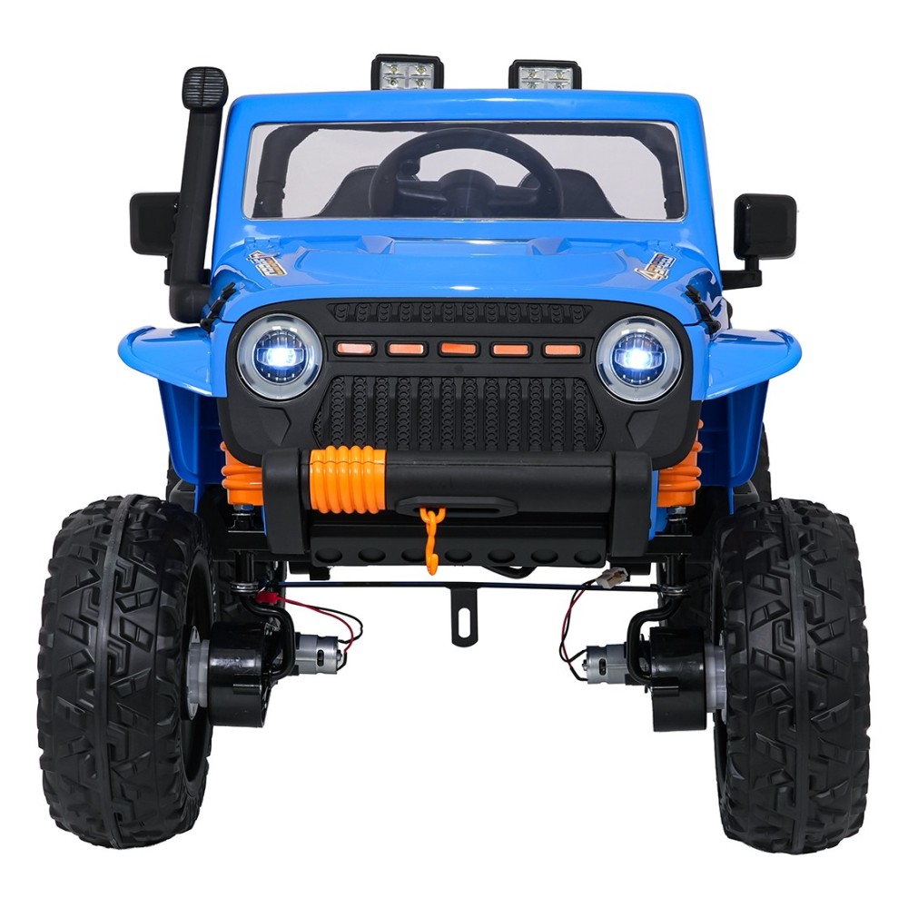 JOKO Elektrické autíčko Jeep Monster 4x200W, penové kolesá, kožené sedadlo, nosnosť 50kg, sedadlo pre Rodiča, modré