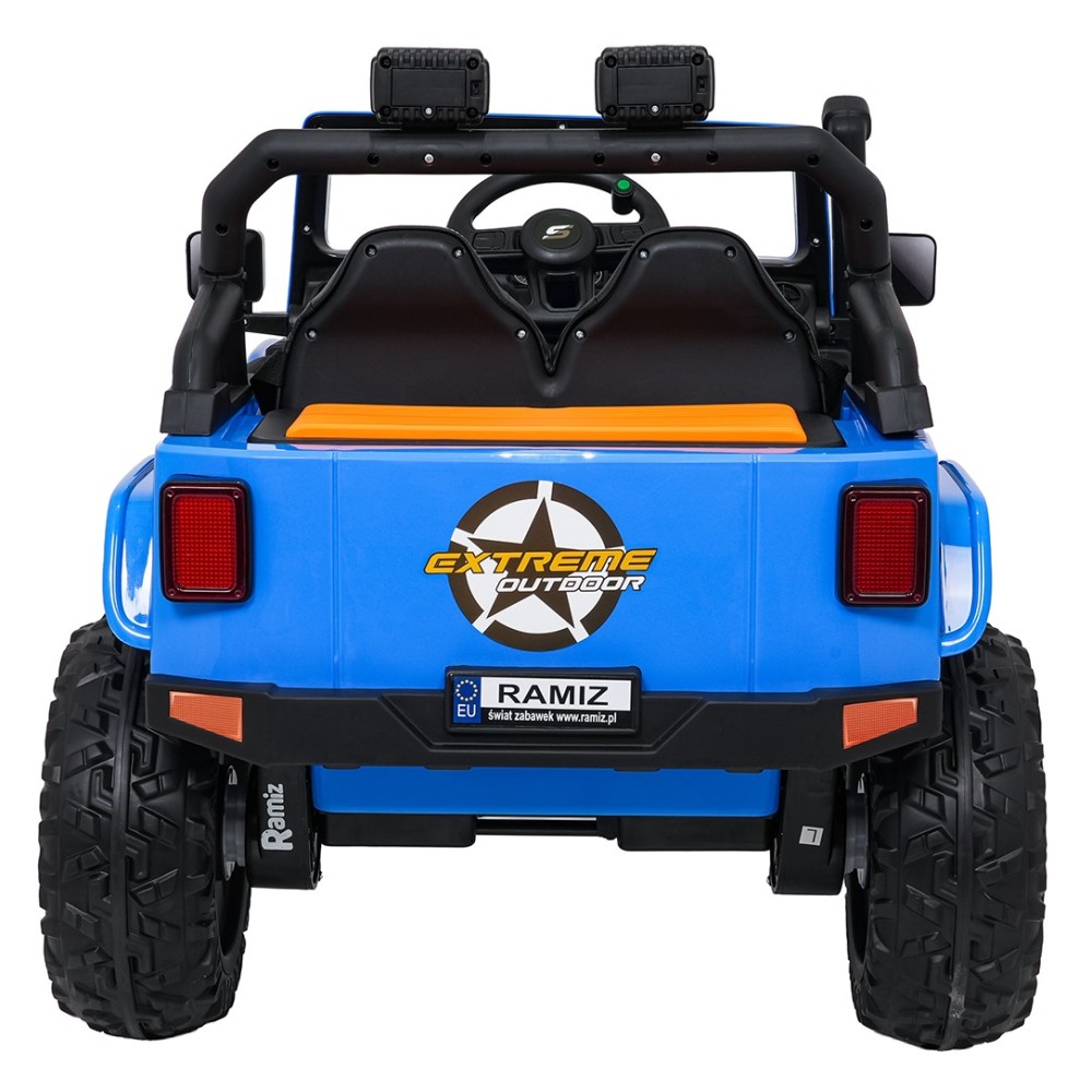 JOKO Elektrické autíčko Jeep Monster 4x200W, penové kolesá, kožené sedadlo, nosnosť 50kg, sedadlo pre Rodiča, modré