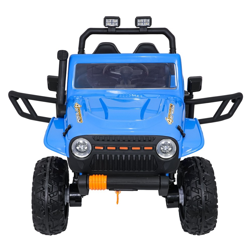 JOKO Elektrické autíčko Jeep Monster 4x200W, penové kolesá, kožené sedadlo, nosnosť 50kg, sedadlo pre Rodiča, modré