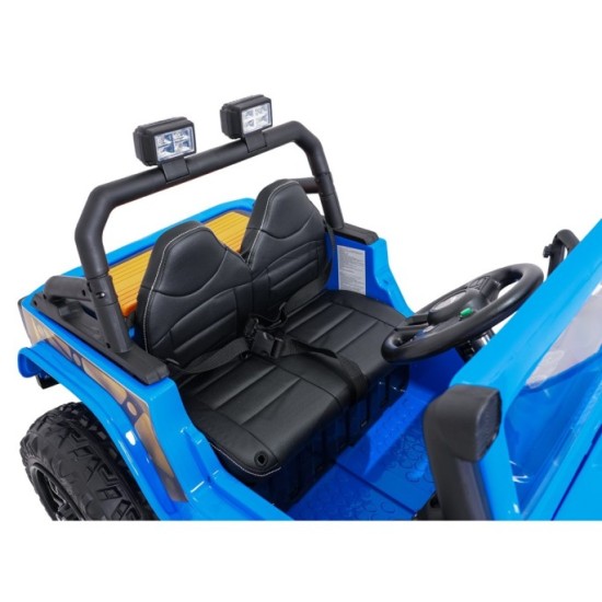 JOKO Elektrické autíčko Jeep Monster 4x200W, penové kolesá, kožené sedadlo, nosnosť 50kg, sedadlo pre Rodiča, modré
