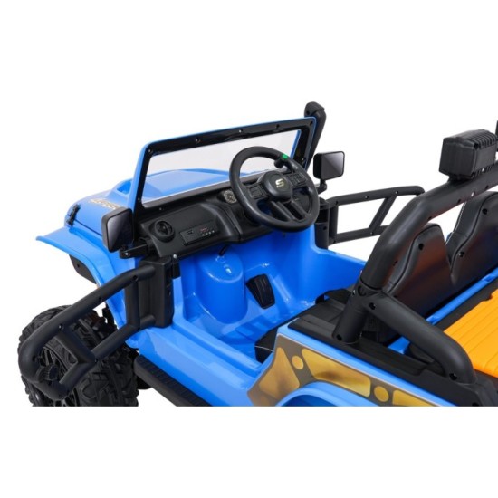 JOKO Elektrické autíčko Jeep Monster 4x200W, penové kolesá, kožené sedadlo, nosnosť 50kg, sedadlo pre Rodiča, modré