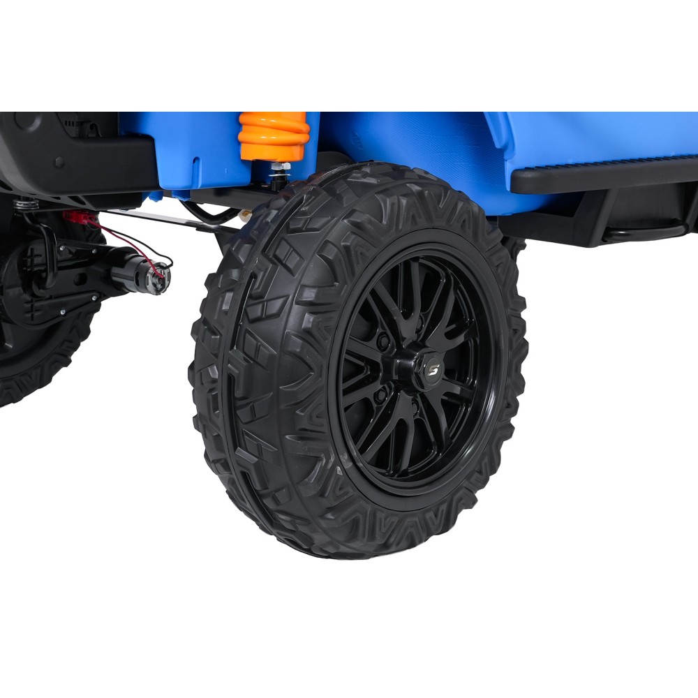 JOKO Elektrické autíčko Jeep Monster 4x200W, penové kolesá, kožené sedadlo, nosnosť 50kg, sedadlo pre Rodiča, modré