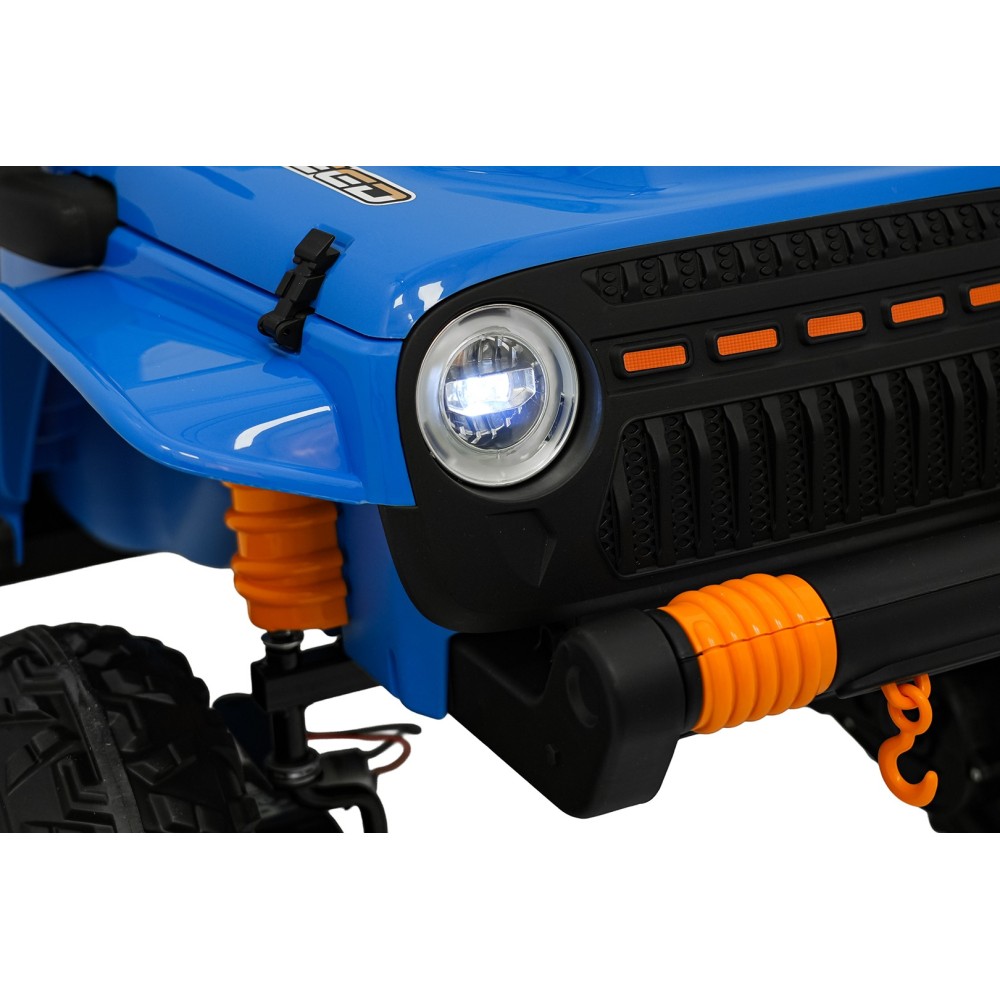 JOKO Elektrické autíčko Jeep Monster 4x200W, penové kolesá, kožené sedadlo, nosnosť 50kg, sedadlo pre Rodiča, modré