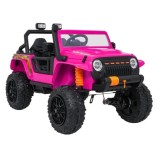 JOKO Elektrické autíčko Jeep Monster 4x200W, penové kolesá, kožené sedadlo, nosnosť 50kg, sedadlo pre Rodiča, ružové