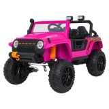 JOKO Elektrické autíčko Jeep Monster 4x200W, penové kolesá, kožené sedadlo, nosnosť 50kg, sedadlo pre Rodiča, ružové
