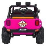 JOKO Elektrické autíčko Jeep Monster 4x200W, penové kolesá, kožené sedadlo, nosnosť 50kg, sedadlo pre Rodiča, ružové