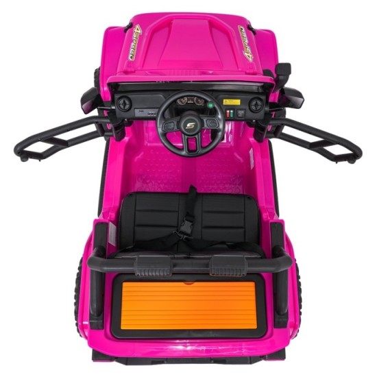 JOKO Elektrické autíčko Jeep Monster 4x200W, penové kolesá, kožené sedadlo, nosnosť 50kg, sedadlo pre Rodiča, ružové