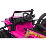 JOKO Elektrické autíčko Jeep Monster 4x200W, penové kolesá, kožené sedadlo, nosnosť 50kg, sedadlo pre Rodiča, ružové