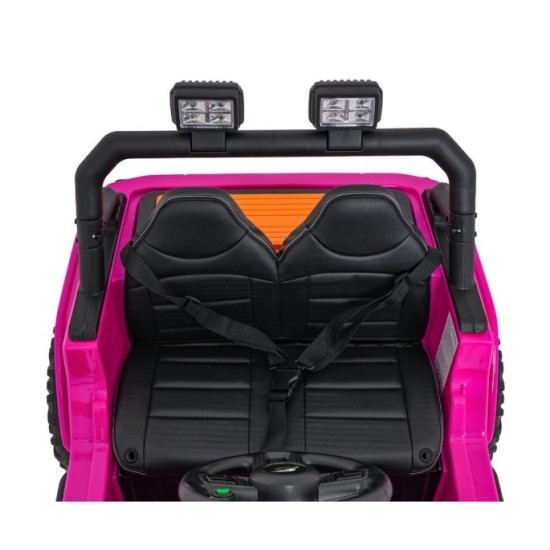 JOKO Elektrické autíčko Jeep Monster 4x200W, penové kolesá, kožené sedadlo, nosnosť 50kg, sedadlo pre Rodiča, ružové
