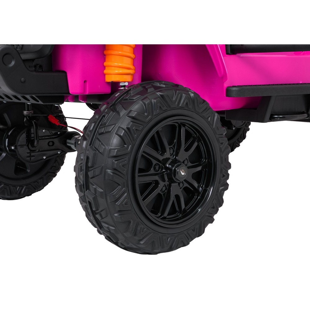 JOKO Elektrické autíčko Jeep Monster 4x200W, penové kolesá, kožené sedadlo, nosnosť 50kg, sedadlo pre Rodiča, ružové