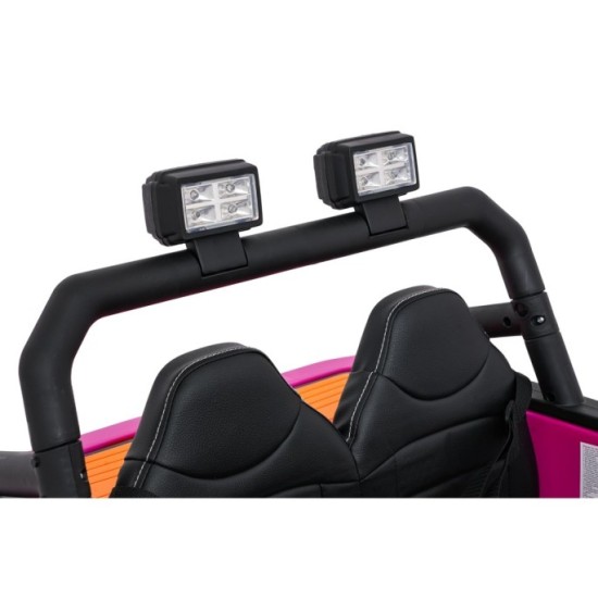JOKO Elektrické autíčko Jeep Monster 4x200W, penové kolesá, kožené sedadlo, nosnosť 50kg, sedadlo pre Rodiča, ružové