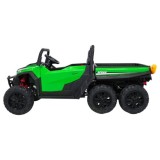 JOKO Elektrické autíčko Farmer X-POWER 4x200W 24V, kožené sedadlo 2 deti, Elektricky Vyklápacia vlečka, penové kolesá, zelené