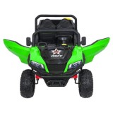 JOKO Elektrické autíčko Farmer X-POWER 4x200W 24V, kožené sedadlo 2 deti, Elektricky Vyklápacia vlečka, penové kolesá, zelené