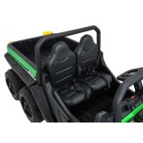 JOKO Elektrické autíčko Farmer X-POWER 4x200W 24V, kožené sedadlo 2 deti, Elektricky Vyklápacia vlečka, penové kolesá, zelené