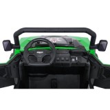 JOKO Elektrické autíčko Farmer X-POWER 4x200W 24V, kožené sedadlo 2 deti, Elektricky Vyklápacia vlečka, penové kolesá, zelené