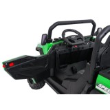 JOKO Elektrické autíčko Farmer X-POWER 4x200W 24V, kožené sedadlo 2 deti, Elektricky Vyklápacia vlečka, penové kolesá, zelené