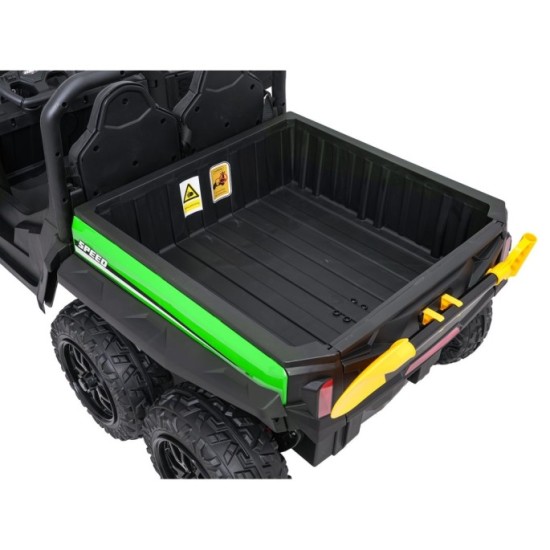 JOKO Elektrické autíčko Farmer X-POWER 4x200W 24V, kožené sedadlo 2 deti, Elektricky Vyklápacia vlečka, penové kolesá, zelené