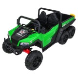 JOKO Elektrické autíčko Farmer X-POWER 4x200W 24V, kožené sedadlo 2 deti, Elektricky Vyklápacia vlečka, penové kolesá, zelené