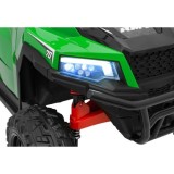 JOKO Elektrické autíčko Farmer X-POWER 4x200W 24V, kožené sedadlo 2 deti, Elektricky Vyklápacia vlečka, penové kolesá, zelené