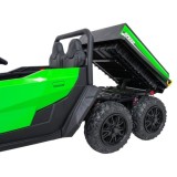 JOKO Elektrické autíčko Farmer X-POWER 4x200W 24V, kožené sedadlo 2 deti, Elektricky Vyklápacia vlečka, penové kolesá, zelené
