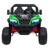 JOKO Elektrické autíčko Farmer X-POWER 4x200W 24V, kožené sedadlo 2 deti, Elektricky Vyklápacia vlečka, penové kolesá, zelené