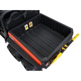 JOKO Elektrické autíčko Farmer X-POWER 4x200W 24V, kožené sedadlo 2 deti, Elektricky Vyklápacia vlečka, penové kolesá, oranžové