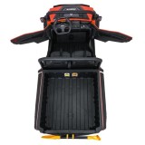 JOKO Elektrické autíčko Farmer X-POWER 4x200W 24V, kožené sedadlo 2 deti, Elektricky Vyklápacia vlečka, penové kolesá, oranžové