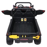 JOKO Elektrické autíčko Farmer X-POWER 4x200W 24V, kožené sedadlo 2 deti, Elektricky Vyklápacia vlečka, penové kolesá, oranžové