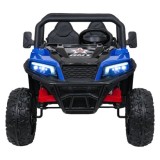 JOKO Elektrické autíčko Farmer X-POWER 4x200W 24V, kožené sedadlo 2 deti, Elektricky Vyklápacia vlečka, penové kolesá, modré
