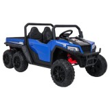 JOKO Elektrické autíčko Farmer X-POWER 4x200W 24V, kožené sedadlo 2 deti, Elektricky Vyklápacia vlečka, penové kolesá, modré