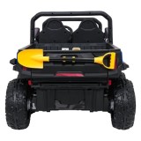 JOKO Elektrické autíčko Farmer X-POWER 4x200W 24V, kožené sedadlo 2 deti, Elektricky Vyklápacia vlečka, penové kolesá, modré