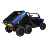 JOKO Elektrické autíčko Farmer X-POWER 4x200W 24V, kožené sedadlo 2 deti, Elektricky Vyklápacia vlečka, penové kolesá, modré