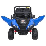 JOKO Elektrické autíčko Farmer X-POWER 4x200W 24V, kožené sedadlo 2 deti, Elektricky Vyklápacia vlečka, penové kolesá, modré