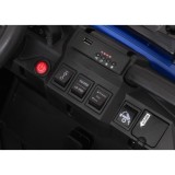 JOKO Elektrické autíčko Farmer X-POWER 4x200W 24V, kožené sedadlo 2 deti, Elektricky Vyklápacia vlečka, penové kolesá, modré