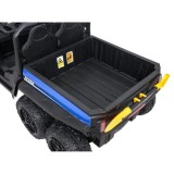 JOKO Elektrické autíčko Farmer X-POWER 4x200W 24V, kožené sedadlo 2 deti, Elektricky Vyklápacia vlečka, penové kolesá, modré