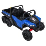 JOKO Elektrické autíčko Farmer X-POWER 4x200W 24V, kožené sedadlo 2 deti, Elektricky Vyklápacia vlečka, penové kolesá, modré