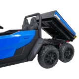 JOKO Elektrické autíčko Farmer X-POWER 4x200W 24V, kožené sedadlo 2 deti, Elektricky Vyklápacia vlečka, penové kolesá, modré