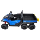 JOKO Elektrické autíčko Farmer X-POWER 4x200W 24V, kožené sedadlo 2 deti, Elektricky Vyklápacia vlečka, penové kolesá, modré