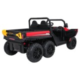 JOKO Elektrické autíčko Farmer X-POWER 4x200W 24V, kožené sedadlo 2 deti, Elektricky Vyklápacia vlečka, penové kolesá, červené
