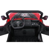 JOKO Elektrické autíčko Farmer X-POWER 4x200W 24V, kožené sedadlo 2 deti, Elektricky Vyklápacia vlečka, penové kolesá, červené