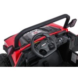 JOKO Elektrické autíčko Farmer X-POWER 4x200W 24V, kožené sedadlo 2 deti, Elektricky Vyklápacia vlečka, penové kolesá, červené