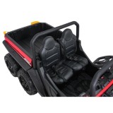 JOKO Elektrické autíčko Farmer X-POWER 4x200W 24V, kožené sedadlo 2 deti, Elektricky Vyklápacia vlečka, penové kolesá, červené