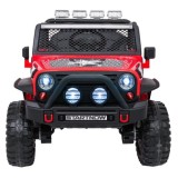 JOKO Elektrické autíčko Jeep BEAST 4x4, kožené sedadlo, penové kolesá, Funkcia Hojdania, Nosnosť 50kg, FM rádio, červené