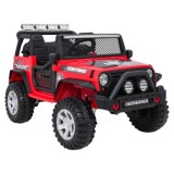 JOKO Elektrické autíčko Jeep BEAST 4x4, kožené sedadlo, penové kolesá, Funkcia Hojdania, Nosnosť 50kg, FM rádio, červené