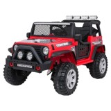 JOKO Elektrické autíčko Jeep BEAST 4x4, kožené sedadlo, penové kolesá, Funkcia Hojdania, Nosnosť 50kg, FM rádio, červené