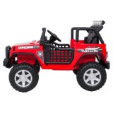 JOKO Elektrické autíčko Jeep BEAST 4x4, kožené sedadlo, penové kolesá, Funkcia Hojdania, Nosnosť 50kg, FM rádio, červené