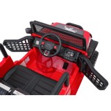 JOKO Elektrické autíčko Jeep BEAST 4x4, kožené sedadlo, penové kolesá, Funkcia Hojdania, Nosnosť 50kg, FM rádio, červené